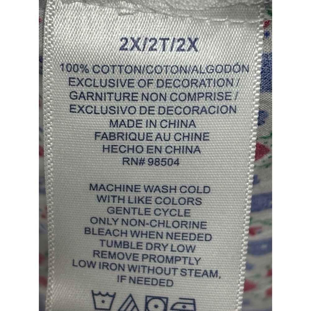 EUC Lanz of Salzburg Flannel Nightgown Red Heart Blue Floral Prairie Gown 2XL - Picture 8 of 9